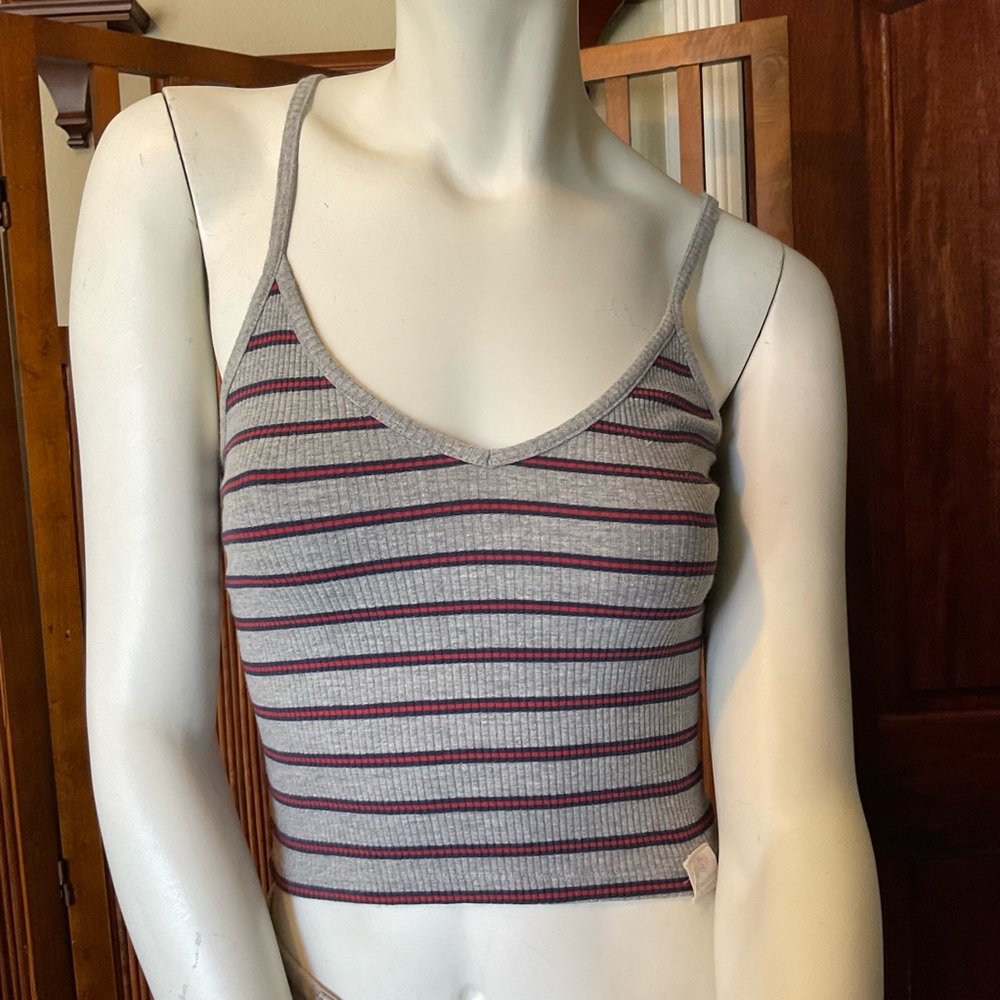 striped cami ribbed crop top
